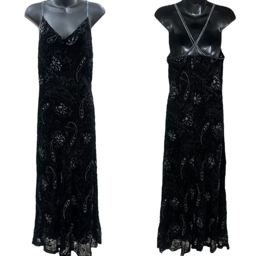 Vintage EAST Beaded Paisley Velvet Gown